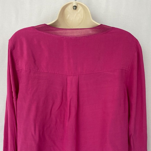 Soft Surroundings Alita Tunic Top Womens Medium Magenta V Neck Slinky Viscose - Picture 6 of 15